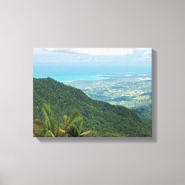 luquillo mountains overlooking coastal puerto rico canvas print (Front)