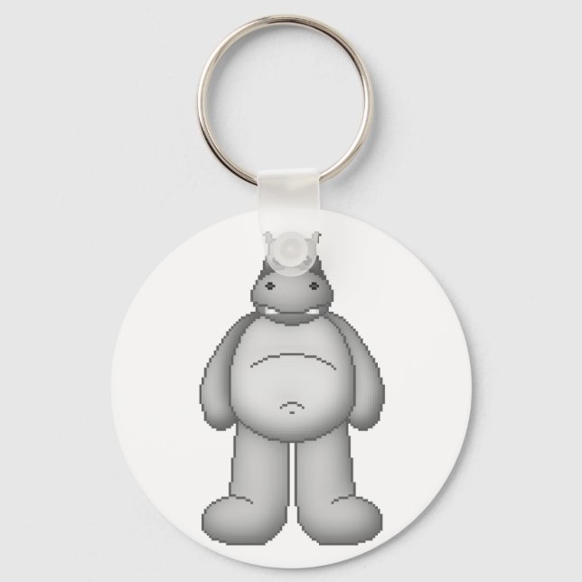 Lura's Critter Plump Hippo Keychain (Front)