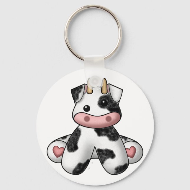 Lura's Stuffed Cow Keychain (Front)