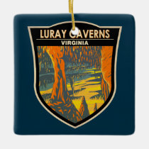 Luray Caverns Virginia Travel Art Badge Ceramic Ornament