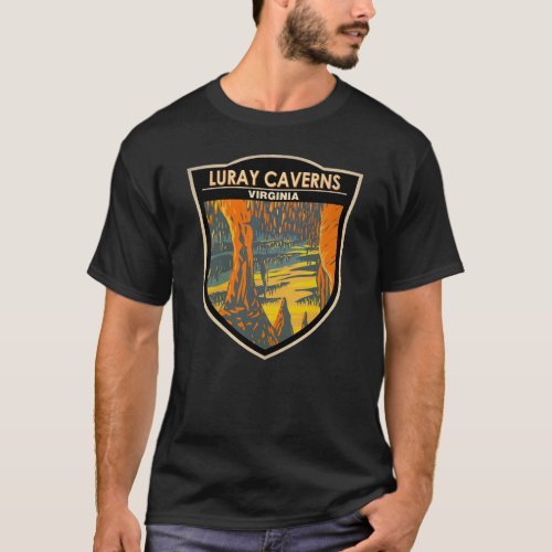 Luray Caverns Virginia Travel Art Badge T_Shirt