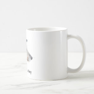 Lurcher dog in snow, Handsome boy Coffee Mug