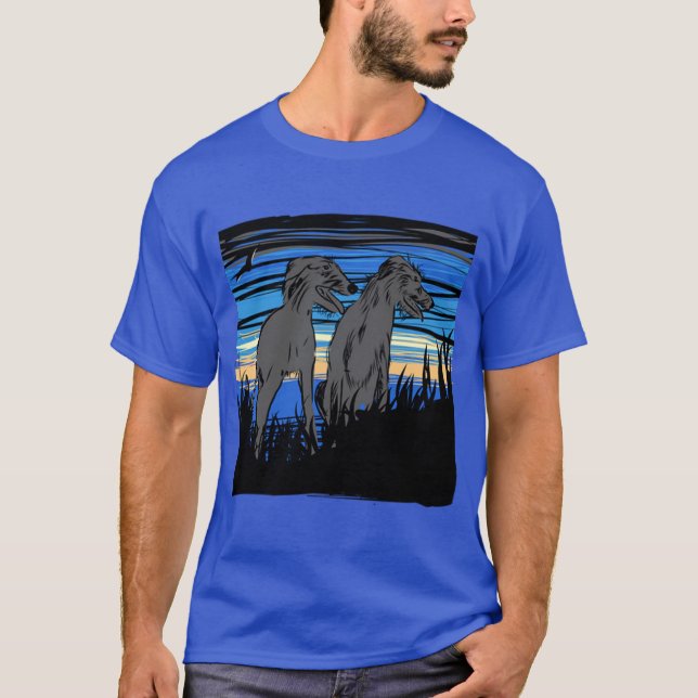 Lurchers overseeing the world T-Shirt (Front)