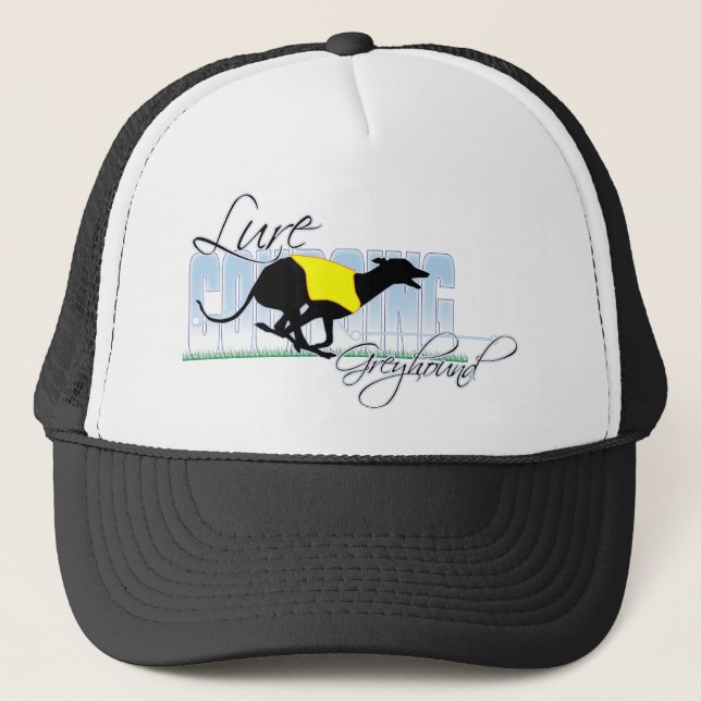 Lure Coursing Greyhound Trucker Hat (Front)