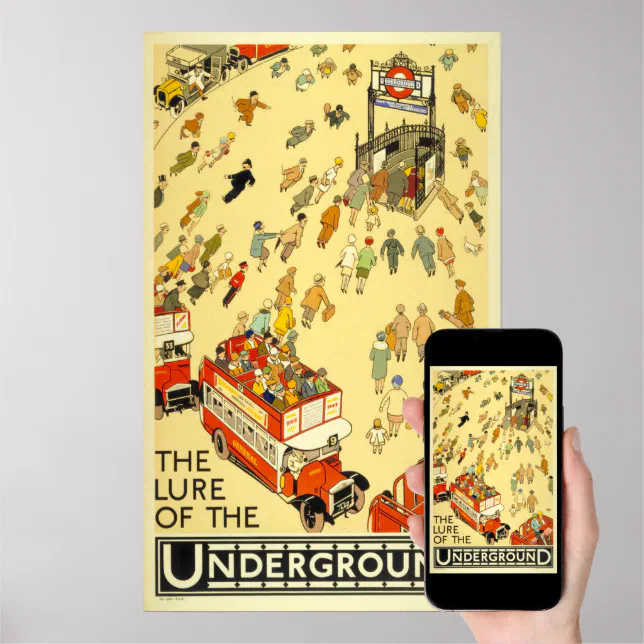 Lure of the Underground - London Travel Poster