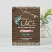Lure or lace gender reveal party invitation (Standing Front)