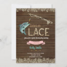 Lure or lace gender reveal party invitation