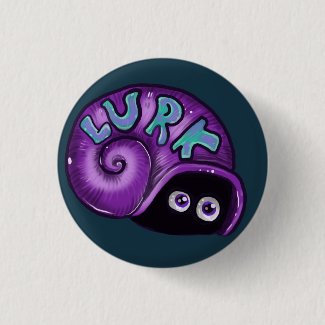 Lurk Introvert Snail Emote Button
