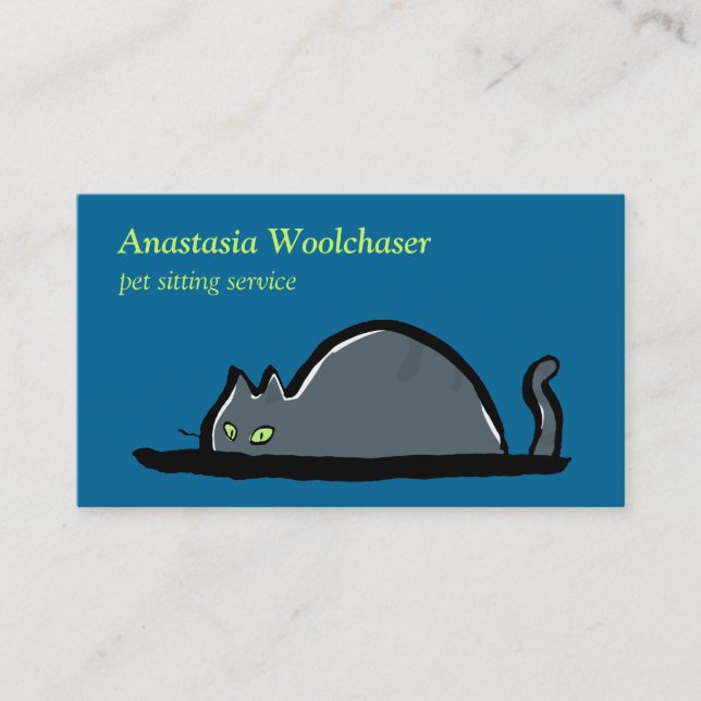 lurking cat - pet sitting business card (Front)