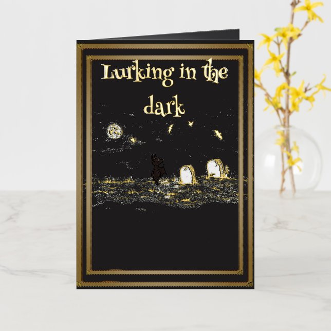 Lurking in the Dark Foil Greeting Card  (Yellow Flower)