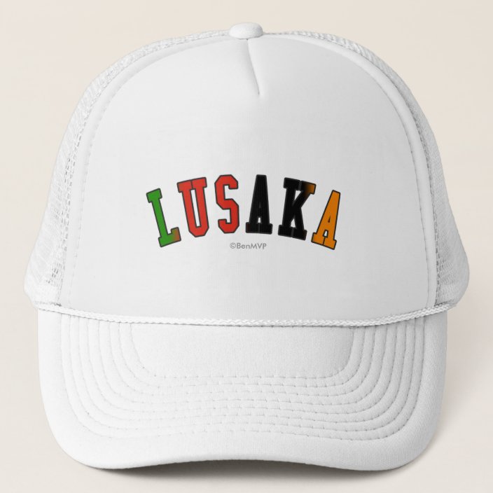 Lusaka in Zambia National Flag Colors Trucker Hat