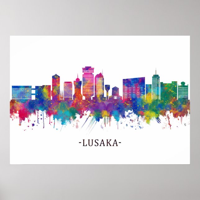 Lusaka Zambia Skyline Poster (Front)