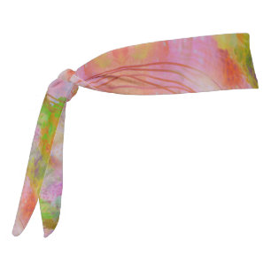 Luscious abstract pink, green & orange tie headband