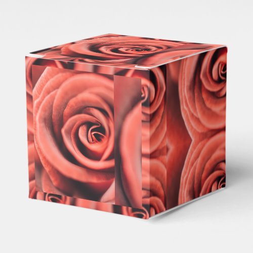 Luscious Crimson Rose Texture Favor Boxes