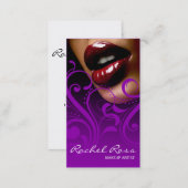 Luscious Glossy Lips Curliques | purple Business Card (Front/Back)