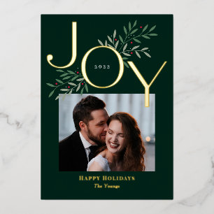 Luscious Joy Foil Holiday Card Christmas Card