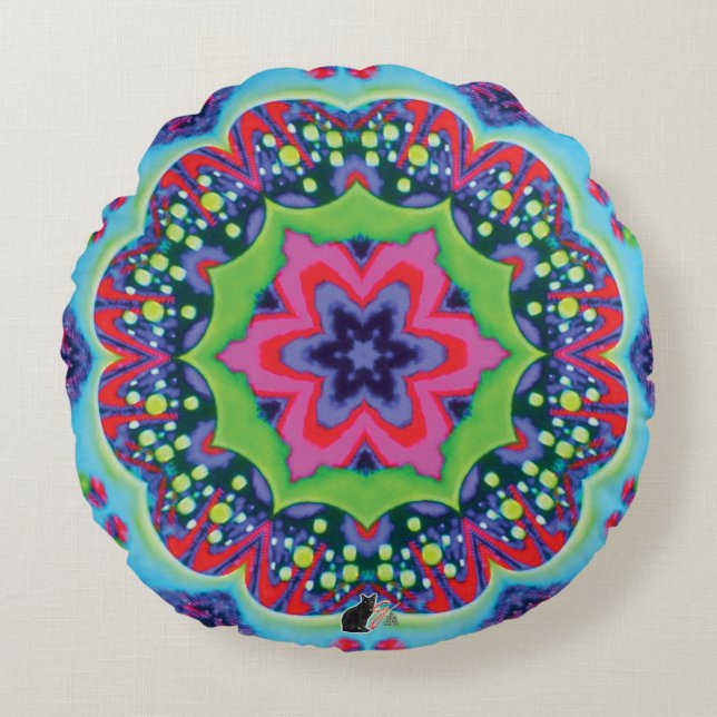 Luscious Kaleidoscope  Round Pillow (Front)