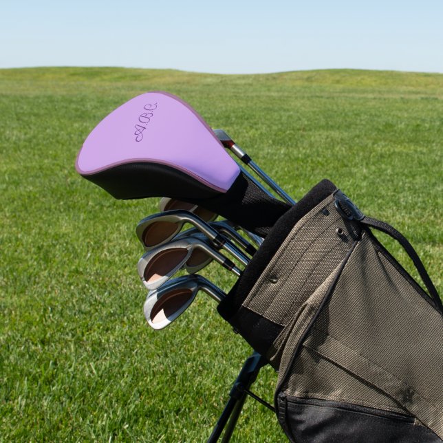 Luscious Lavender Monogram Golf Head Cover (In Situ)