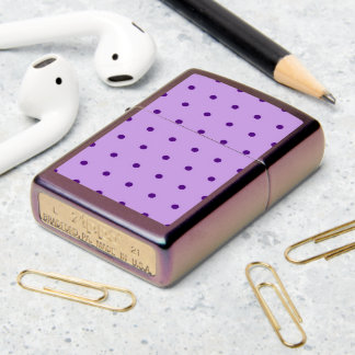 Luscious Lavender Polka Dots on Lilac Background Zippo Lighter