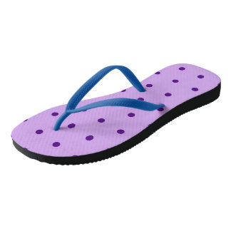 Luscious Lavender Purple Polka Dot Lilac Flip Flops