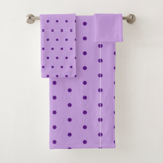 Luscious Lavender Purple Polka Dots Lilac Bath Towel Set