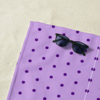 Luscious Lavender Purple Polka Dots Lilac Beach Towel