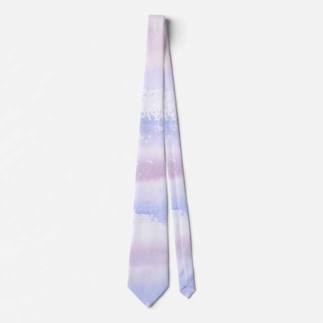 Luscious Lavender Watercolor Neck Tie (Front)