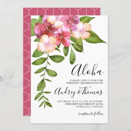 Luscious Leaves Hawaiian Wedding Invitation