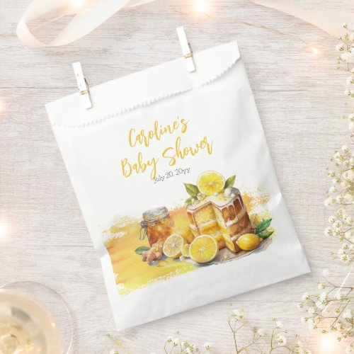 Luscious Lemon Cake Ginger Tea Baby Shower Favor Bag