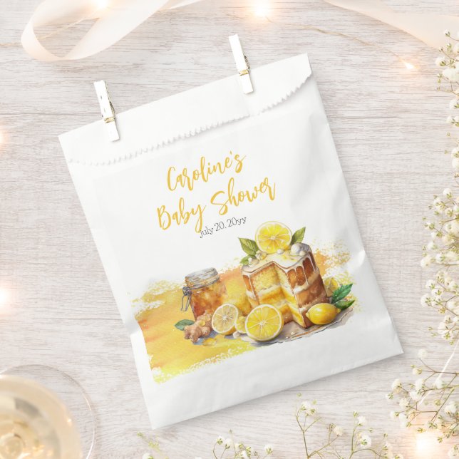 Luscious Lemon Cake Ginger Tea Baby Shower Favor Bag (Clipped)