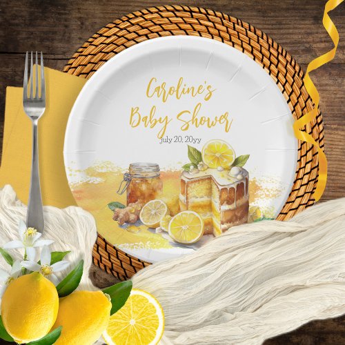 Luscious Lemon Cake Ginger Tea Baby Shower Paper Plates
