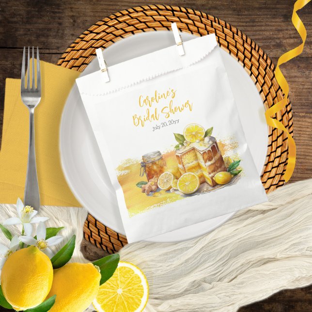 Luscious Lemon Cake Ginger Tea Bridal Shower Favor Bag (Creator Uploaded)
