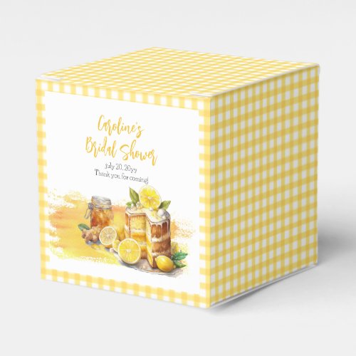 Luscious Lemon Cake Ginger Tea Bridal Shower Favor Boxes
