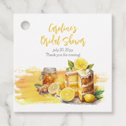 Luscious Lemon Cake Ginger Tea Bridal Shower Favor Tags