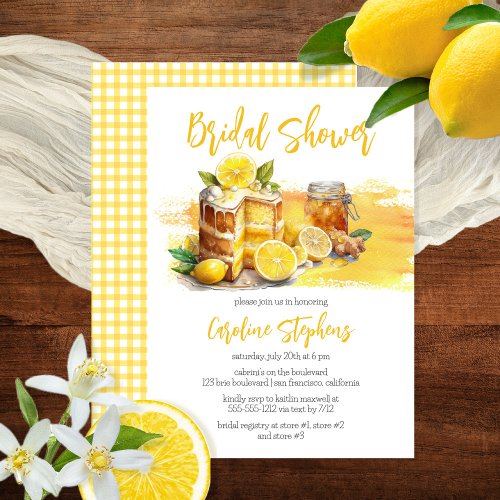 Luscious Lemon Cake Ginger Tea Bridal Shower Invitation