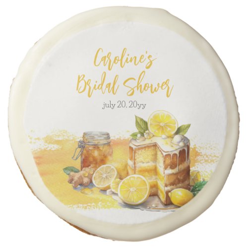 Luscious Lemon Cake Ginger Tea Bridal Shower Sugar Cookie