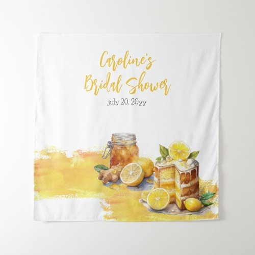 Luscious Lemon Cake Ginger Tea Bridal Shower Tapestry