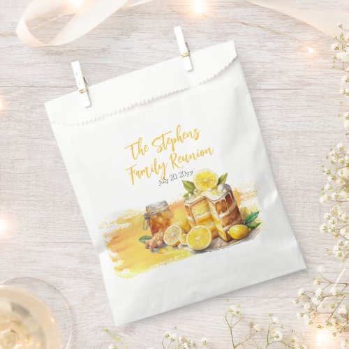 Luscious Lemon Cake Ginger Tea Family Reunion Favor Bag