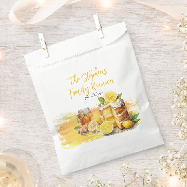 Luscious Lemon Cake Ginger Tea Family Reunion Favor Bag (Clipped)