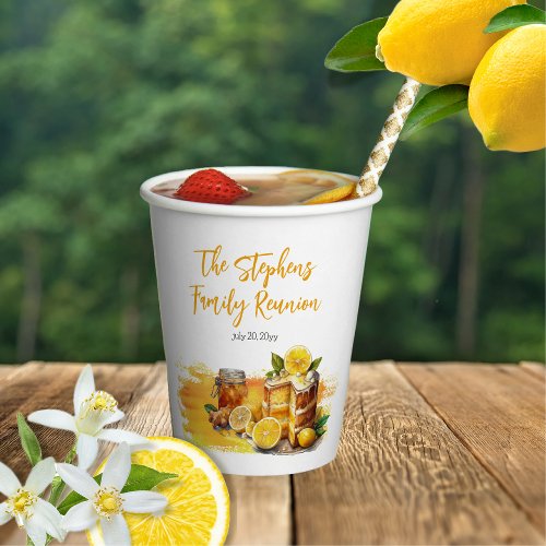 Luscious Lemon Cake Ginger Tea Family Reunion Paper Cups