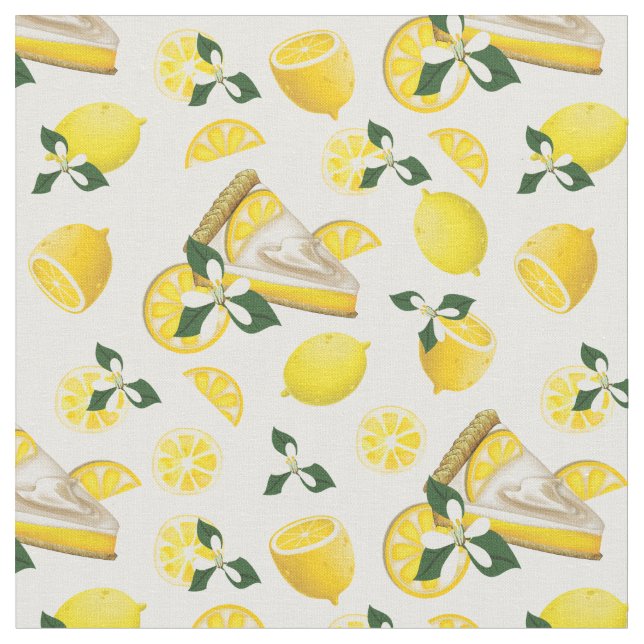 Luscious Lemon Meringue Pie Fabric (Close Up)