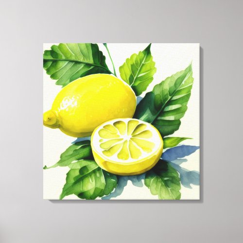 Luscious Lemons and Lush Leaves Canvas Print