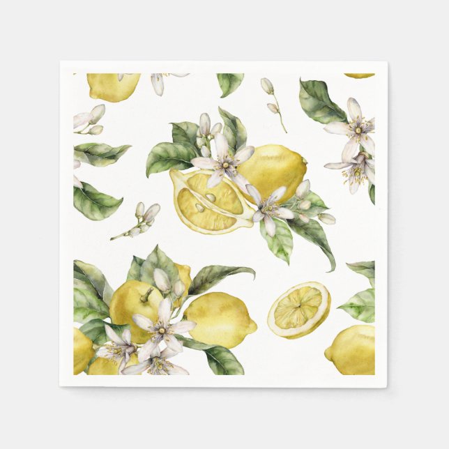 Luscious Lemons Bridal Shower Napkins (Front)