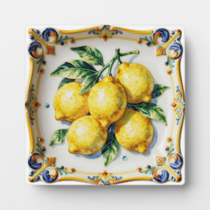 Luscious Lemons Ceramic Vibrant Italian Plaque