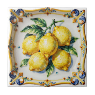 Luscious Lemons Ceramic Vibrant Italian  Tile