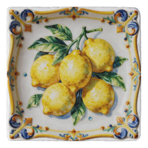 Luscious Lemons Ceramic Vibrant Italian Trivet