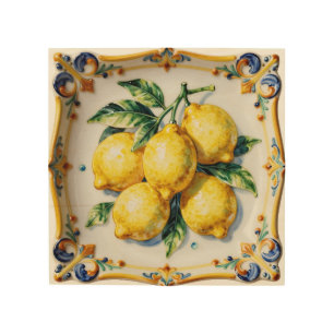 Luscious Lemons Ceramic Vibrant Italian Wood Wall Art