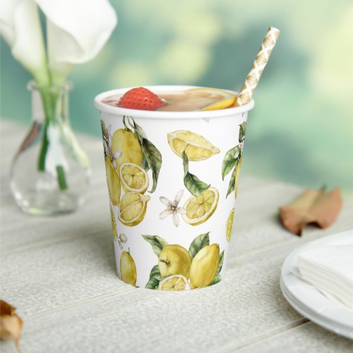 Luscious Lemons Pattern Paper Cups