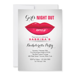 Luscious Lips Bachelorette Party Invitation