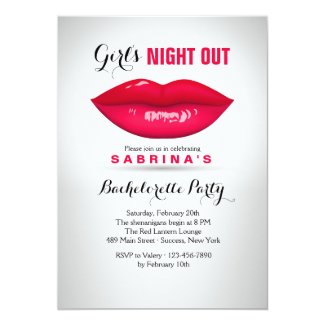 Luscious Lips Bachelorette Party Invitation